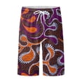 thumbnail image 3 of Conairie Men Swim Trunks Graphic Print Quick Dry Swimsuit Board Shorts Beach Comfortable Bathing Suit Bottom With Drawstring Purple XXXL, 3 of 5