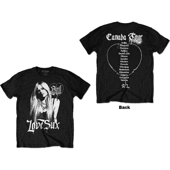 Avril Lavigne Unisex T-Shirt Love Sux (Back Print) (Small)