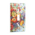 thumbnail image 2 of Yayeee Toggle Light Switch Wall Plate 1-Gang 4.5"x2.7" Home Decorative Outlet Cover, Purple Floral Tomatoes, 2 of 7