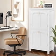thumbnail image 4 of ADVWIN Large Storage Cabinet with 4 Doors & Adjustable Shelves, Free Standing Floor Cabinet for Bathroom, Kitchen, Pantry, Office, Entryway, White, 4 of 8