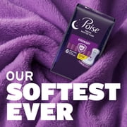 Poise Overnight Incontinence & Postpartum Pads for Bladder Leaks, 8 Drop Extra Coverage, 72 Count (2 Packs of 36), Packaging May Vary