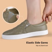 Women's Slip on Sneakers Platform Walking Shoes Casual Loafers Taupe US 8