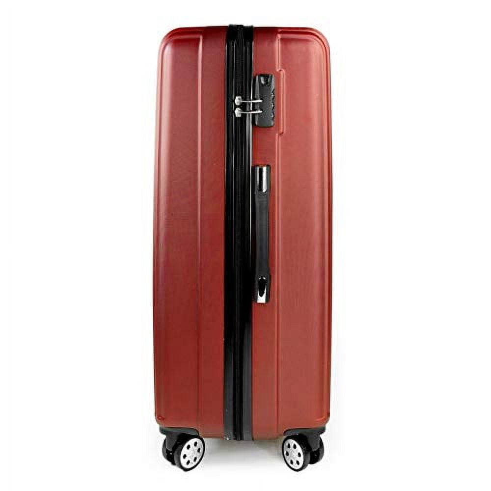 K-Cliffs 3pc Luggage set Hard Side Suitcase Lightweight 3 ABS Spinner w/Zippers in Color Red 20 in. H x 9 in. W x 14 in. L, (7.5 lbs) | 24 in. H x 11 in. W x 16 in. L, (8.5 lbs) | 28 in. H x