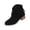 Black, variant on Women's Fringe Ankle Booties Faux Suede Low Block Heel Western Cowboy Boots Slip-On Tassel Short Boots Retro Boho Dressy Shoes for Fall Winter Blue