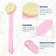 thumbnail image 3 of Unique Bargains Back Scrubber Long Handle Bath Brush Long Handle Brush for Bath Shower 13.98"x3.15"x1.18" Pink, 3 of 7