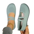 thumbnail image 4 of KIJBLAE Women's Plus Size Knit Mesh Low Cut Casual Flats, Breathable Lightweight Slip On Summer Flat Shoes Green 41, 4 of 9