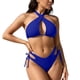 thumbnail image 2 of Trajes de baño para mujer, conjunto de traje de baño con cordones, estilo dividido, color sólido, informal, a la moda, para mujer, trajes de baño para mujer, traje de baño para mujer, trajes de baño d, 2 of 7