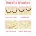 thumbnail image 6 of Toddler Baby Girls Clothes 4T Girls Fall Outfits 5T Girls Long Sleeve Peter-pan Collar Flower Print Top Pants 2PCS Set Yellow, 6 of 6