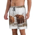 thumbnail image 2 of Wukai Yak Print Beach Trunks with Compression Liner Swimsuit Quick Dry Beach Sports Shorts with Pocket-Large, 2 of 8