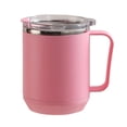 thumbnail image 1 of Taza de café de 460 ml con revestimiento de acero inoxidable 304, a prueba de fugas, elegante y portátil para actividades al aire libre, color rosa, 1 of 12