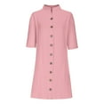 thumbnail image 5 of Ultrave Shirt Dresses for Women Fashion Solid Color Long Sleeve Lapel Dress Fall Fashion, 5 of 6