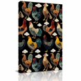 thumbnail image 3 of Canvas Wall Art Rooster Canvas Art Print Rustic Farmhouse Country Cloud Gold Green Red Feathers Pictures Wall Decor for Living Room Bedroom Artwork Decorations Stretched Framed Ready to Hang 8"x12", 3 of 9