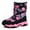 Hot Pink, variant on Stylish Autumn Girls Casual Boots Flat Thick Sole Non Durable PU Leather Upper Comfortable Walking Footwear for Kids Grey 12-12.5 Years