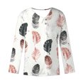 thumbnail image 3 of Craaazy Shirts for Women V Neck 3/4 Sleeve Button Blouses Fashion Print Lapel Womens Shirts Gifts for Women, 3 of 5