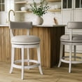 thumbnail image 3 of New Ridge Home Goods 26" Counter-Height Bar Stool, White Wood with Gray Faux Leather Seat and Back, 3 of 8