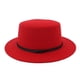 thumbnail image 1 of ¡Rebaja! Gorra Fdelink unisex de ala ancha con cinturón de lana, fieltro y parte superior plana para fiesta, 1 sombrero (rojo), 1 of 1