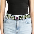 thumbnail image 5 of Nickelodeon Belt, Seatbelt Buckle Belt, Invader Zim Gir Doom Flip Poses Stripe Black Green, 30 to 44 Inches, 5 of 9