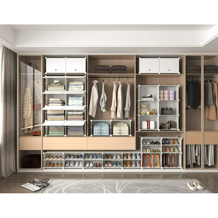 HOMIDEC Shoe Rack, 8 Tier Shoe Storage Cabinet 32 Pair Plastic Shoe Shelves  Organizer for Closet Hallway Bedroom Entryway