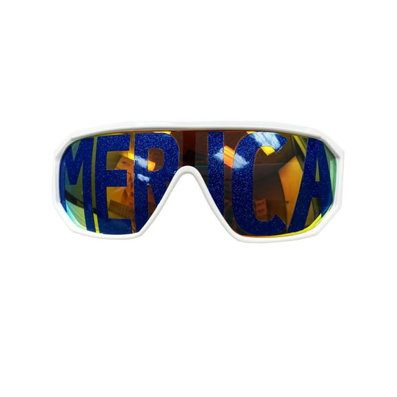 Macho Wrestler Sunglasses Merica in Blue on Red Lens with White Frame