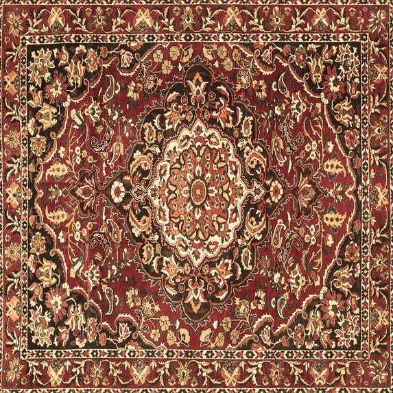 Ahgly Company Indoor Square Persian Brown Traditional Area Rugs, 8' Square