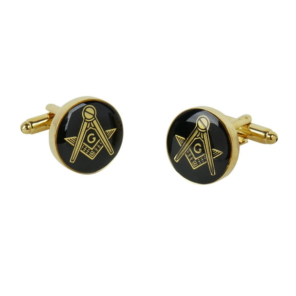 Trendy Zone 21 Masonic Freemason Cufflinks and Tuxedo Studs Set, Tuxedo Shirt Square Cufflinks Set, Comes in Velvet Gift Box