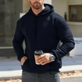 thumbnail image 6 of Wangmeiwg Mens Sweatshirts Men's Solid Color Hooded Sweater with Long Sleeves and Front Pocket for Autumn and Winter Comfort XXL Navy, 6 of 9