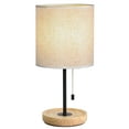 thumbnail image 5 of 15.4 Inch Height Unique Zipper Table Lamp - Natural Wood Base for Bedroom/Office, 5 of 5