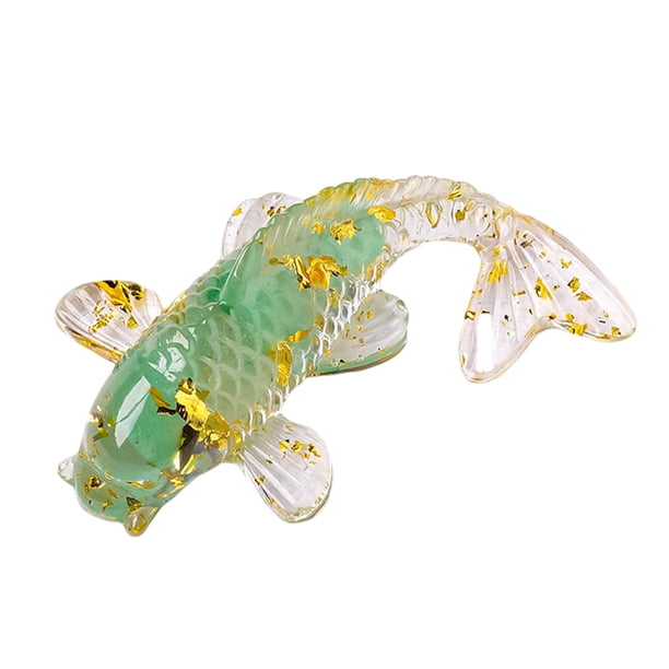 Estatua De Pez Dorado Hecha A Mano Con Cristal Natural, Adecuada Para La Decoración De Escritorios