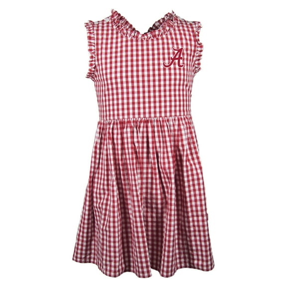 Girl's-Toddler Garb Crimson Alabama Crimson Tide Sleeveless Alora Gingham Dress