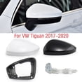 thumbnail image 2 of white left-For VW Tiguan 2017 2018 2019 2020 Car Wing Door Side Mirror Cover Lid Cap Rearview Mirror Frame Glass Lens Turn Signal Light, 2 of 7