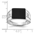 thumbnail image 5 of Solid 14k White Gold Diamond Men's Ring Band Size 8, 5 of 6