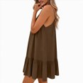 thumbnail image 6 of Women Summer Spaghetti Strap Swing Mini Dress Casual Ruffle Hem Loose Cami Dress, 6 of 7