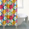 thumbnail image 4 of Waterproof Textures Daisy Flowers Chrysanthemum Floral Shower Curtain 72x72 Inch Boho Style Polyester Unique Shower Curtain for Bathroom Hotel Home Decor with 12 Plastic Hooks, 4 of 5