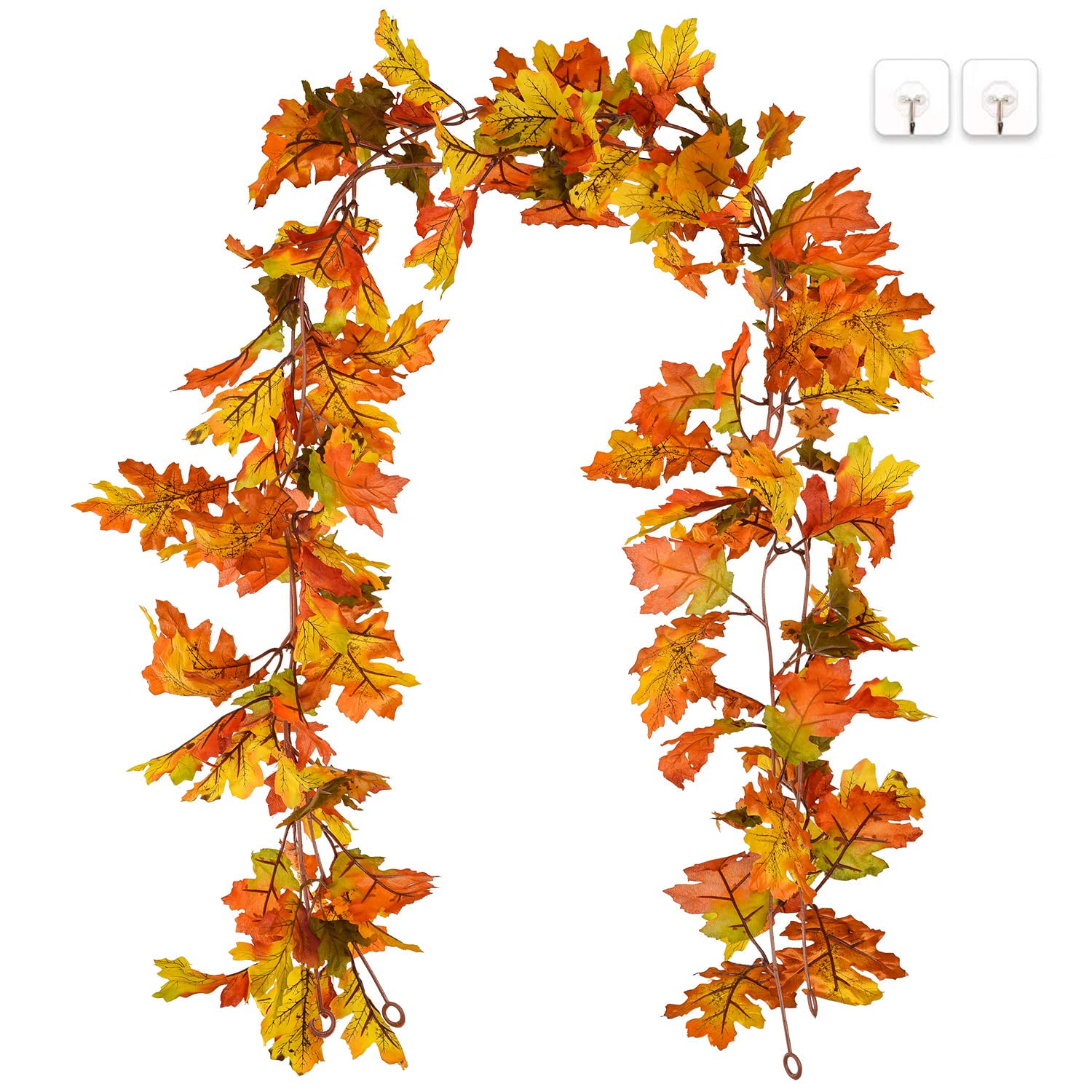 Maple Leaf Fall Foil Shiny Garland 1" Maple Leafs Decor On 25 FT Wire Garland 