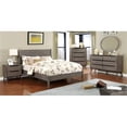 thumbnail image 3 of Allora Mid-Century Solid Wood/Wood Veneer/MDF Queen Platform Bed in Gray, 3 of 6