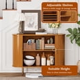 thumbnail image 2 of Aisword Sideboard Buffet Cabinet with Storage,Mid Century Modern Fluted Accent Coffee Bar Console Table,Tambour Sliding Doors& Adjustable Shelf for Kitchen, Living Room, Entryway, 40 Inch Yellow, 2 of 7
