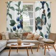 thumbnail image 2 of Blueberry Spring Leaves Kitchen Curtain for Berdoom Living Room Cafe 72 Inch Length, Farmhouse Botanical Branches Tiers Curtains Light Filtering Drapes Rod Pocket Window Treatment 2 Panels 52"Wx72"L, 2 of 8