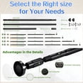 thumbnail image 5 of GIRACOA One-Push Tension Curtain Rod, 39-122 Inches Extra Long No Drill Adjustable Spring Rod, Heavy Duty 723 lbs Support, Rustproof Steel for Patio Outdoor Bathroom Window, Matte Black, 5 of 11