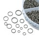 thumbnail image 2 of 1 Box Iron Jump Rings Set Mixed Sizes Open Jump Rings Round Ring Gunmetal 18~21 Gauge 4~10x0.7~1mm Inner Diameter: 2.6~8mm 10g/size 6 sizes about 1000pcs/box, 2 of 6