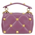 thumbnail image 4 of Pre-Owned Valentino Garavani Roman Stud Quilted Leather Crossbody Bag Purple, 4 of 14
