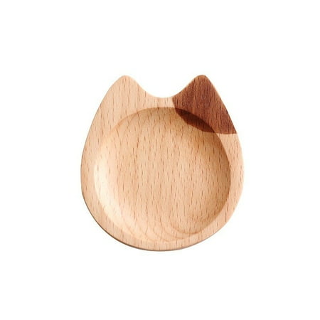

Wooden Cat Pattern Japanese Flavor Beech Cartoon Sauce Dish Creative Small Wooden Dish Bowl Home Kitchen Tools