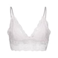 thumbnail image 4 of Sakmal Lace Bralettes for Women with Support Comfortable Wireless White Soft Ladies Bras M, 4 of 5