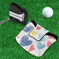 thumbnail image 5 of Haosy Hand Drawn Red Blue Yellow Hearts Golf Mallet Putter Cover Strong Magnetic Leather Golf Club Headcover Closure, 5 of 7