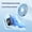 Blue, variant on Qholemyo Mini Portable Clip On Neck Fan Quiet 5 Wind Speeds 1200mAh Rechargeable Cooling Fan