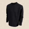 thumbnail image 2 of Fgnfyis Men's Hoodless Sweatshirt - Unisex Autumn Solid Color Round Neck Style Casual Wear for Everyday Activities Versatile Comfortable Layering Apparel Sweatshirt for Men Black XXXXXL, 2 of 4