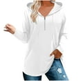 thumbnail image 2 of SwiftWear Solid Hoodies for Women Quarter Zip-Up Hooded Sweatshirts Long Sleeve Pullover Tops Loose Fit Oversized Shirts L, 2 of 6