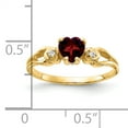thumbnail image 2 of Primal Gold 14 Karat Yellow Gold 5mm Heart Garnet and Diamond Ring, 2 of 4
