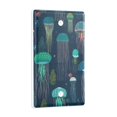 thumbnail image 2 of Yayeee Blank Wall Plate Cover 1-Gang 4.5"x2.7" Home Unused Decorative Outlet, Green Jellyfish Pattern, 2 of 7