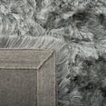 thumbnail image 3 of SAFAVIEH Ocean Trellis Solid Plush Polyester Shag Area Rug, Silver, 6' x 6' Square, 3 of 6