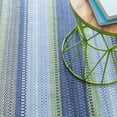 thumbnail image 5 of Dash & Albert Fiesta Stripe Handwoven Indoor/Outdoor Rug, 2' 6" x 12', French Blue/Green, 5 of 6